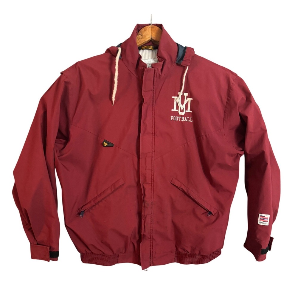 Boathouse Sports Gore Tex Jacket Vintage Mens Size L Maroon UMass Football